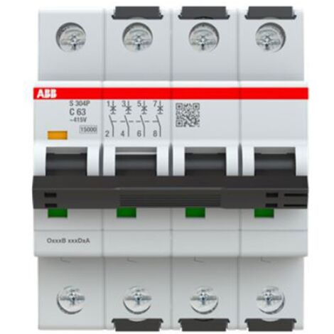 Interruptor magnetotérmico Abb 4P 63A 15KA C 4M S304P