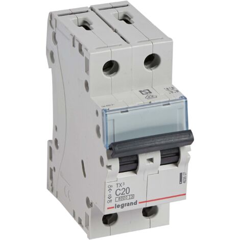 Interruptor magnetotérmico Legrand 403607 TX3 6KA C 2P 20A