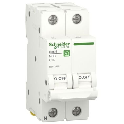 SCHNEIDER ELECTRIC Schneider Interruptor magnetotérmico vivienda RESI9 1P+N 16A R9F12616