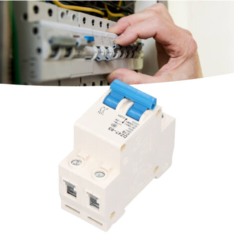 Interruptor miniatura de 2 polos con múltiples protecciones y alta seguridad: 16 A, 220 V con detección de corriente residual.