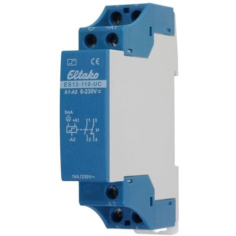INTERRUPTOR MODULAR TL ES12-110 8 - 230 V/UC O 230 V ELTAKO 21110002 1 NA (E) + 1 NC (R) INTERRUPTOR 16 A 250 V/AC 1 PZA(S)