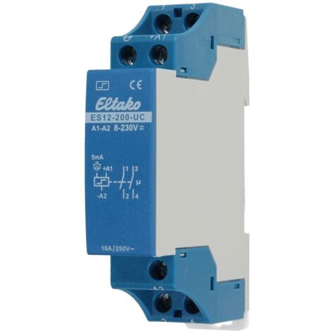 INTERRUPTOR MODULAR TL ES12-200 8 - 230 V/UC O 230 V ELTAKO 21200002 2 NA (T) BREAK 16 A 250 V/AC 1 PZA(S)