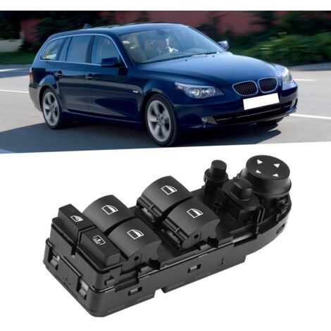 Interruptor principal de elevalunas eléctrico para BMW Serie 5 E60 E61 OE 61319122113 - ABS negro