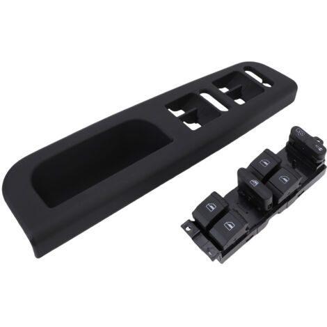 Interruptor principal de elevalunas y anillo de control - Kit de repuesto OEM 3B1867171E 1J4959857D en ABS negro - Compatible con vehículos