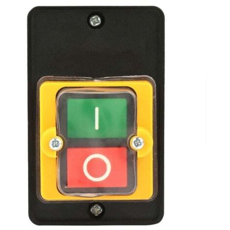 Interruptor pulsador impermeable de 220 V CA/380 V, 10 A, botón de arranque del motor, botón de parada del motor, interruptor de encendido y apagado con carcasa.