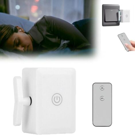 Interruptor pulsador inalámbrico IR, Mando a distancia luz 8m, Control remoto sin obras, Kit 1+1 blanco