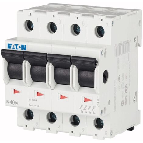 Interruptor seccionador Eaton 40A, 4 polos y 4 módulos 276273