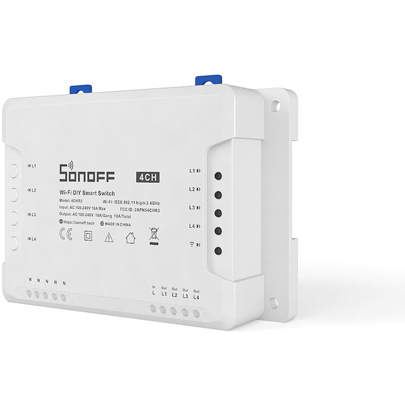 

Interruptor Sonoff 4CH R3 ITEAD 4 Gang, WiFI 4 Way de montaje del interruptor WiFi a Inteligente