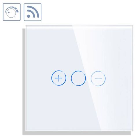 Interruptor táctil con regulador TRIAC Dimmer + WiFi KOOB frontal cristal blanco