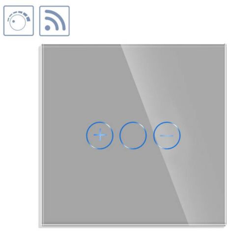 Interruptor táctil con regulador TRIAC Dimmer + WiFi KOOB frontal cristal gris