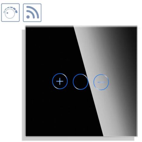 Interruptor táctil con regulador TRIAC Dimmer + WiFi KOOB frontal cristal negro