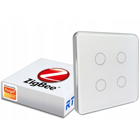 Interruptor táctil de 12 escenas con control remoto 4P ZigBee Tuya