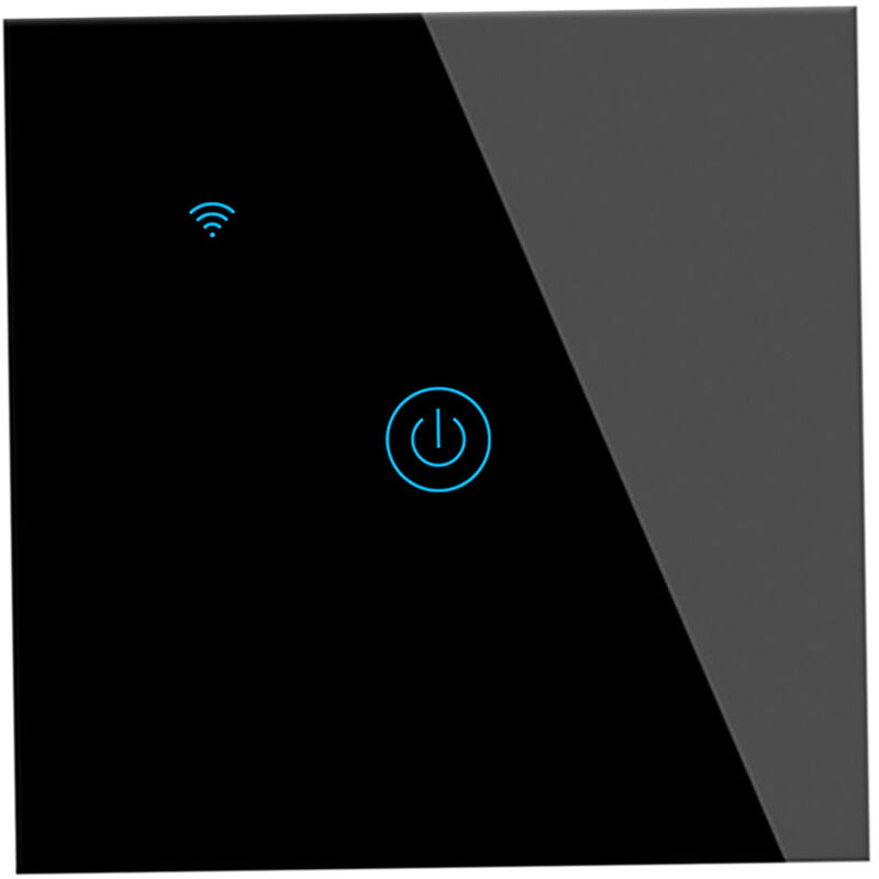 

Interruptor tactil de pared inteligente Wifi, panel de vidrio,Negro, 1CH