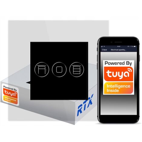 Interruptor táctil para persianas NEGRO ZigBee TUYA RTX SH