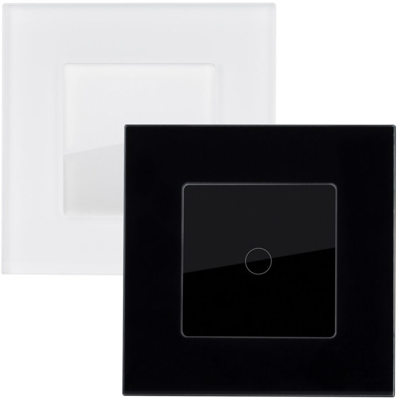 

Interruptor Táctil Simple Conmutado con Marco Cristal Modern Negro - Negro