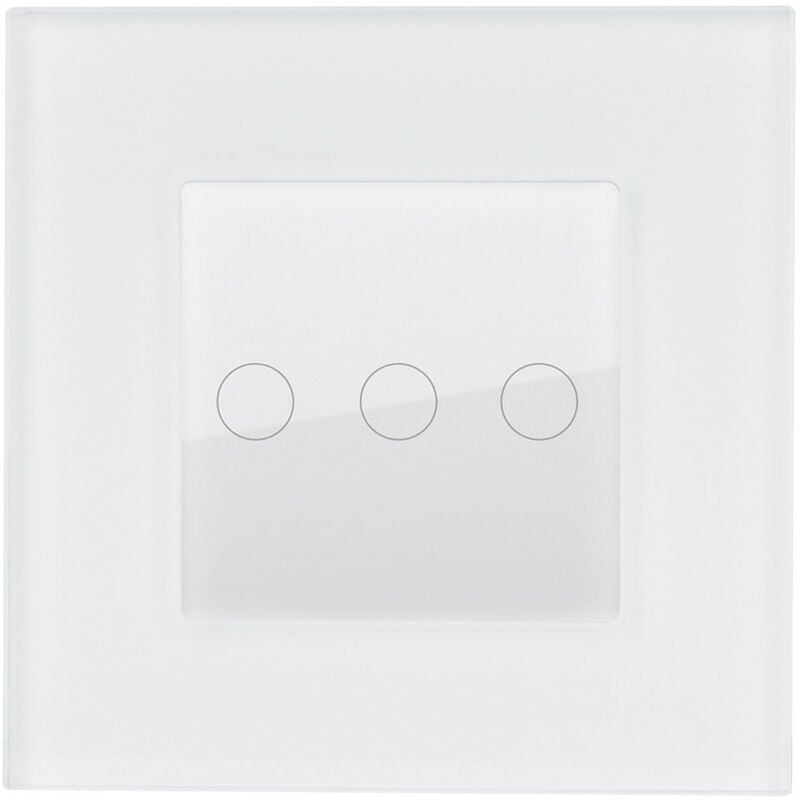 

Interruptor Táctil Triple con Marco Cristal Modern Blanco - Blanco
