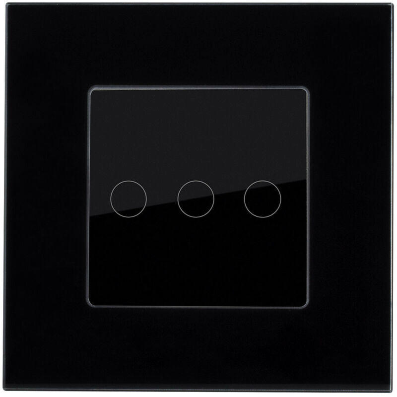 

Interruptor Táctil Triple con Marco Cristal Modern Negro - Negro