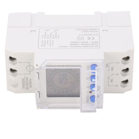 Interruptor temporizador digital programable analógico TM929AK con pantalla LCD retroiluminada, 85-265 V, 16 A