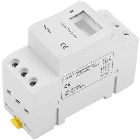 Interruptor temporizador digital programable THC15A 220-240 VCA 16 A para riel DIN