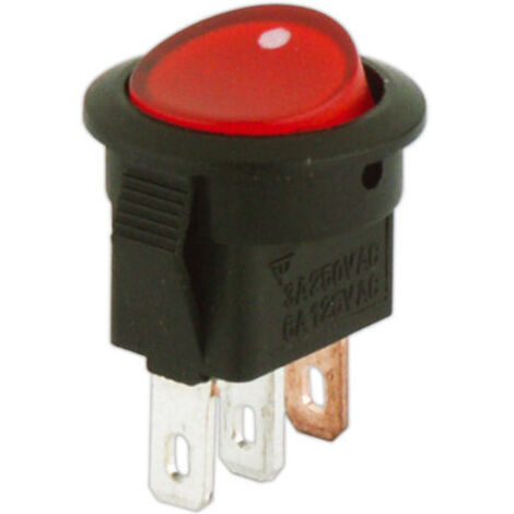 Interruptor unipolar empotrable basculante miniatura luminoso Electro DH Cuerpo Negro y Tecla Roja 11.482.IL 8430552110933