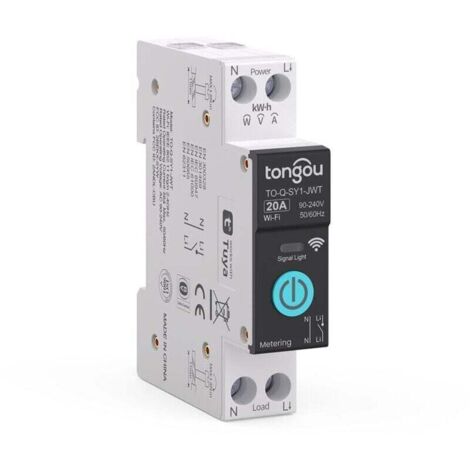 Interruptor WiFi inteligente, disyuntores domésticos, teléfono portátil, XU, control remoto, 3 modos de sincronización para electrodomésticos (20 A) - KZQ
