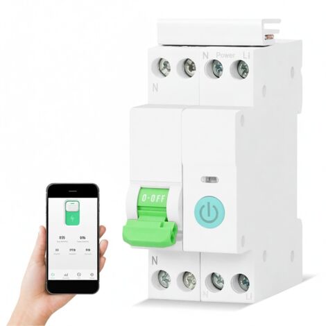 Interruptor WiFi Tuya inteligente, control remoto app, temporizador cuenta regresiva bucle, compatible Google Home, fácil instalación