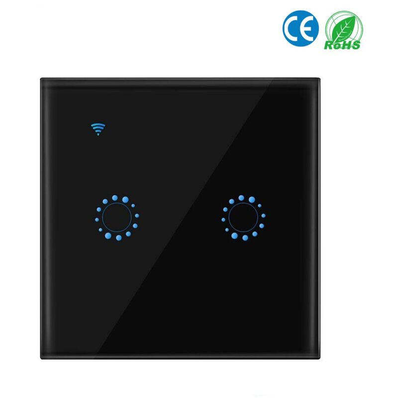 

Interruptores inalambricos, interruptor de luz WiFi,Negro, 2