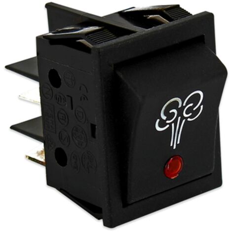 INTERRUTTORE 0-1 LED ROSSO SIMBOLO VAPORE FERRI DA STIRO UNIVERSALE 30X22
