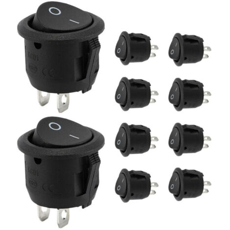 20 Interruttori A Dondolo Rotondi 12V Empyrean – On/Off, Perfetti Per Camper, Auto O Progetti Fai-da-te