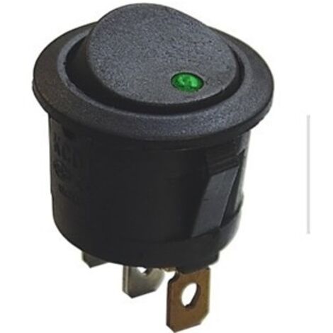 INTERRUTTORE A BASCULANTE ROTONDO LED VERDE 12V