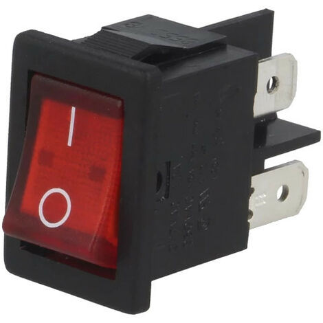 Interruttore a bilanciere bipolare rosso luminoso Indicazione I-o H8553vbnam