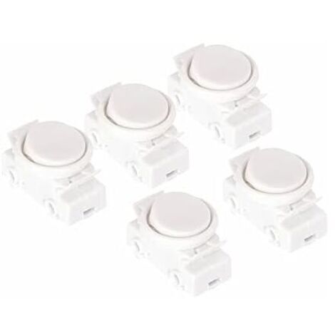 Interruttore a bilanciere da incasso KZQ OJ-336, 2 A, 250 V, con anello e bilanciere, bianco, confezione da 5