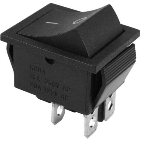 Interruttore a bilanciere DPST a 2 posizioni, 28x21 mm, AC 250 V 16 A, 4 pin I/O
