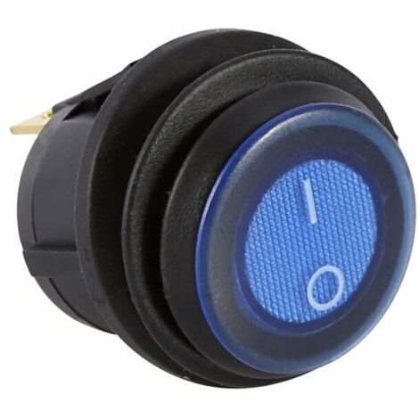 Interruttore a bilanciere grande, interruttore a bilanciere rotondo SPST ON/OFF per auto e barche a LED da 12 V, blu