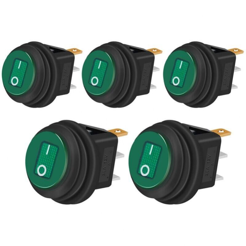 Interruttore a bilanciere impermeabile 5 pezzi 12V 20A on/off 3 pin 2 posizioni interruttore a levetta indicatore led per auto camion barca