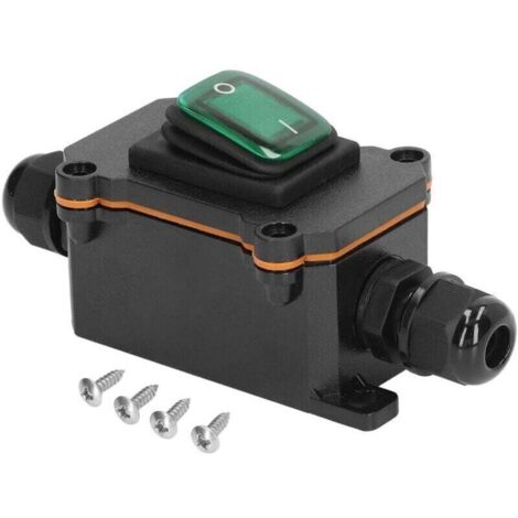 Interruttore a bilanciere per esterni On/Off, DC12V 4 pin, con cavo in linea, impermeabile IP65, 2 posizioni, per terrazzo (verde)