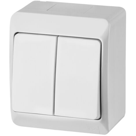 Interruttore a candela, montaggio superficiale, IP44, bianco, HERMES