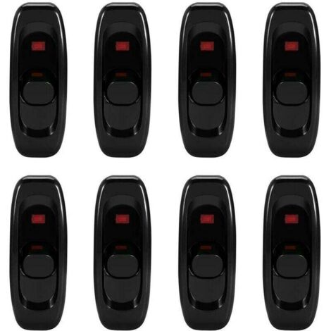 Interruttore a cavo in linea, interruttore in linea da 8 pezzi, interruttore a bilanciere, interruttore intermedio, per lampada da comodino, lampada da tavolo, cavo elettrico (250 V 10 A),