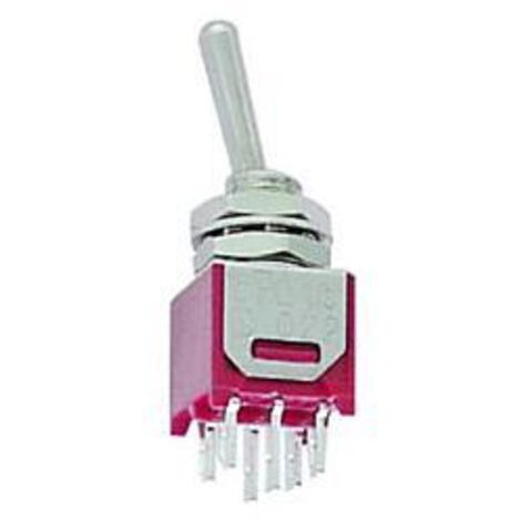 INTERRUTTORE A LEVA SUBMINIATURA VERTICALE DPDT ON-ON