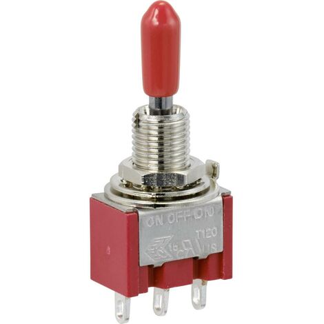 INTERRUTTORE A LEVA TRU COMPONENTS 125 V/AC 6 A 1 X ON/OFF/(ON) PERMANENTE/0/MOMENTARIO 1 PZ TC-9353988