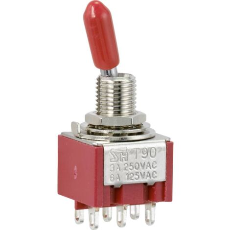 INTERRUTTORE A LEVA TRU COMPONENTS 125 V/AC 6 A 2 X ON/ON SOSPESO 1 PZ TC-9353996