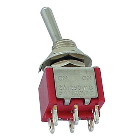 Interruttore a levetta dpdt verticale on-off-(on) - tipo ci