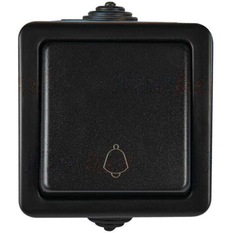Interruttore a parete - IP54 - 1 leva - Nero - 72x72mm