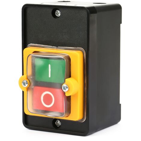 Interruttore a pulsante, AC220V/380V 10A Interruttore a pulsante di controllo dell'alimentazione impermeabile monofase/trifase, Pulsante di controllo on/off con guscio, Interruttore per macchina utens