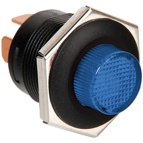 Interruttore a pulsante con spia a Led - 12/24V - Blu