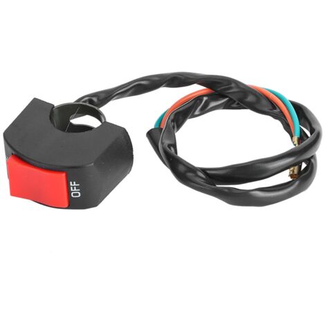 Interruttore a pulsante LED ON/OFF per manubri da moto da 7/8" - con indicatore rosso