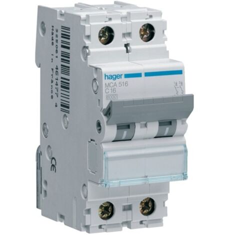 Interruttore Automatico 1P+N 20A 6 Ka C2M ( HAGER cod. MCA520 )