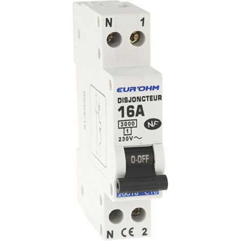 Interruttore automatico 1P+N NF curva C collegamento vite superiore/inferiore 3kA - IP20/IK02 16A