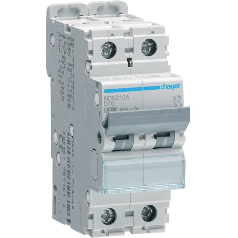 Interruttore Automatico 2P 10A 10Ka D 2M ( HAGER cod. NDN210A )
