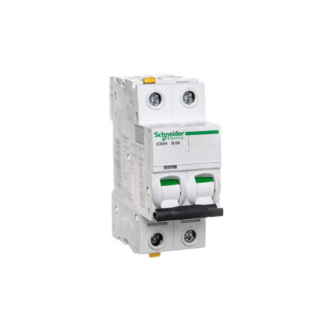 Interruttore automatico 2P B 6A 10kA AC iC60H-B6-2 A9F06206